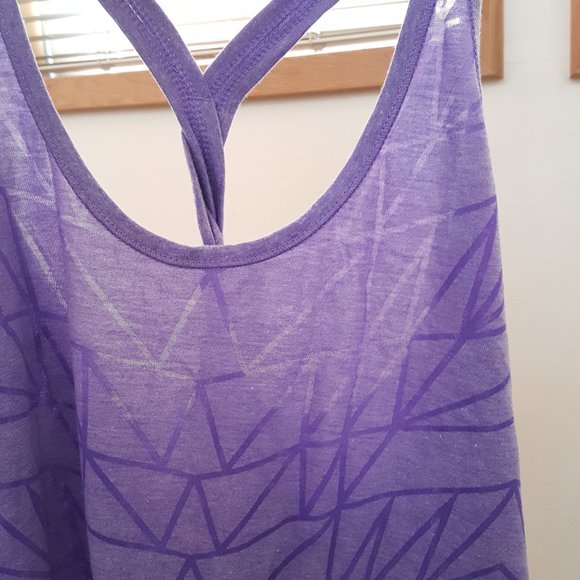 2/$20 Racerback Purple Sheer Top Burnout Pattern - Picture 3 of 13